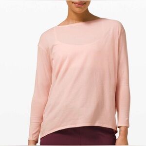 LULULEMON ATHLETA, “BACK IN ACTION””PALE PINK” Long Sleeve Tee, WM’S SZ-10